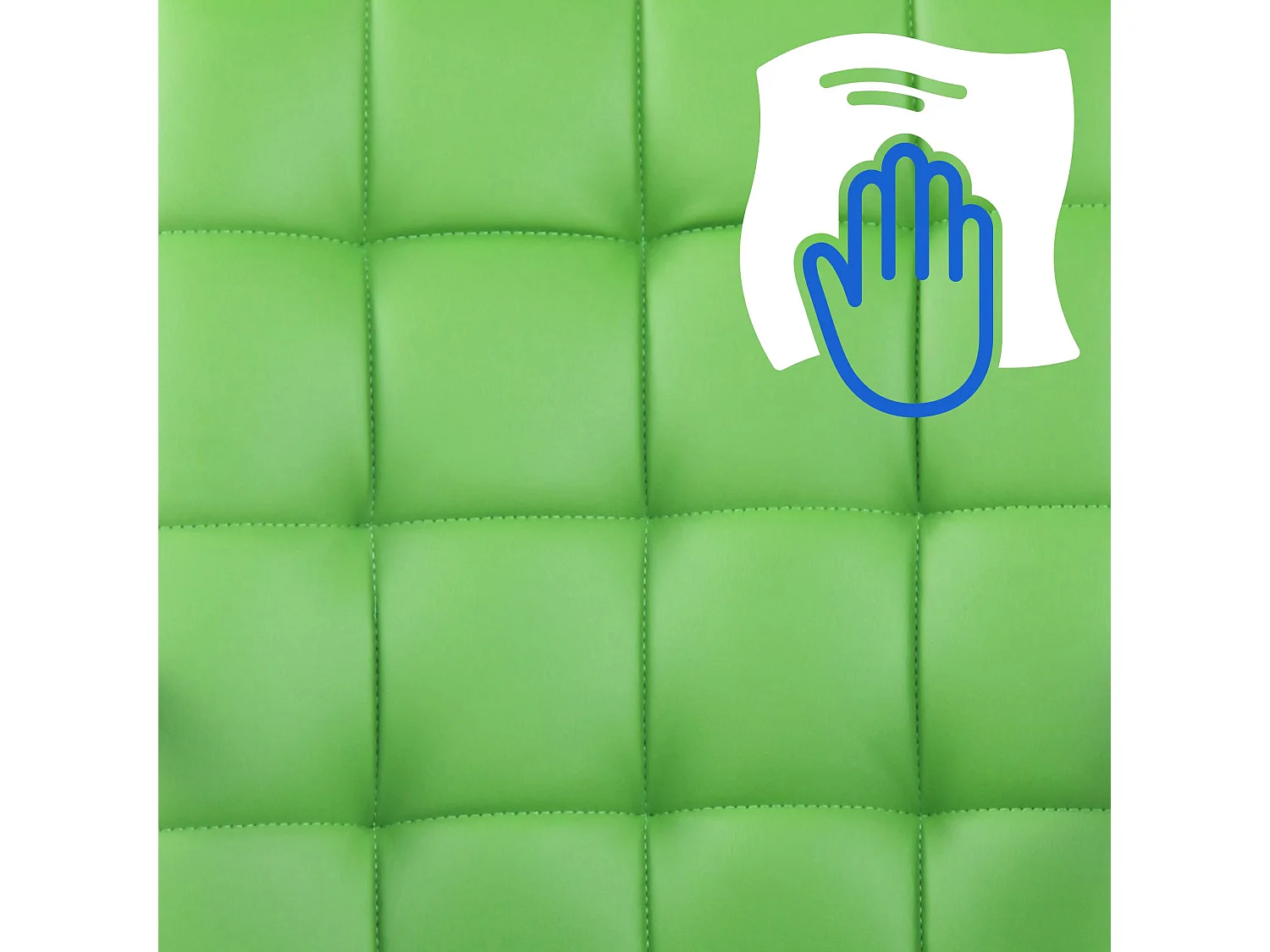 Chaise de bureau - Similicuir & Métal chromé - Vert - Terni