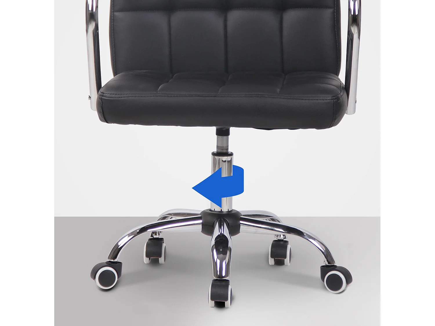 Bürostuhl - Kunstleder & Metall in Chromoptik - schwarz - Terni