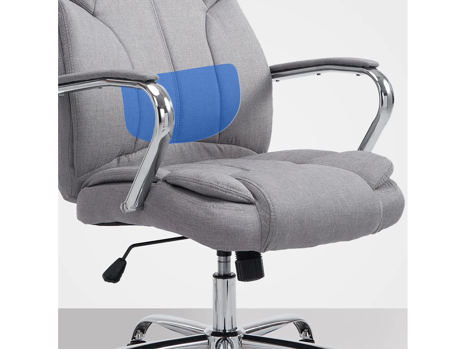 Bureaustoel - Stof & wit - grijs - XXL Xanthos