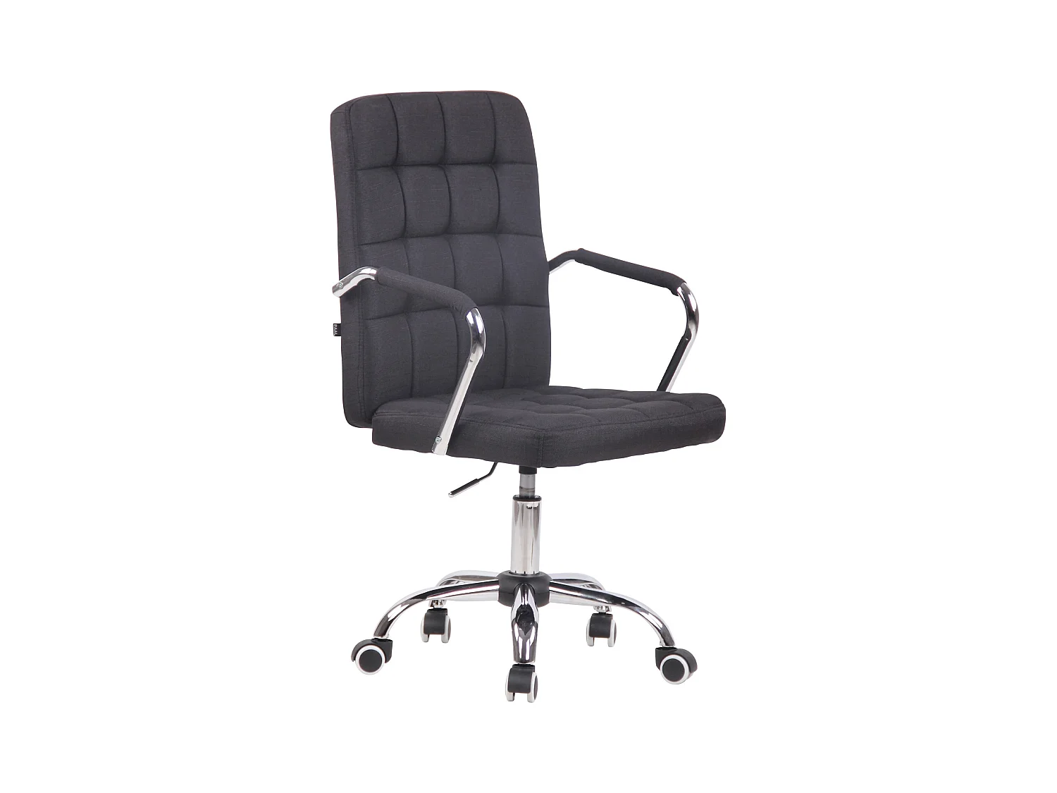 Chaise de bureau - Tissu & Métal chromé - Noir - Terni