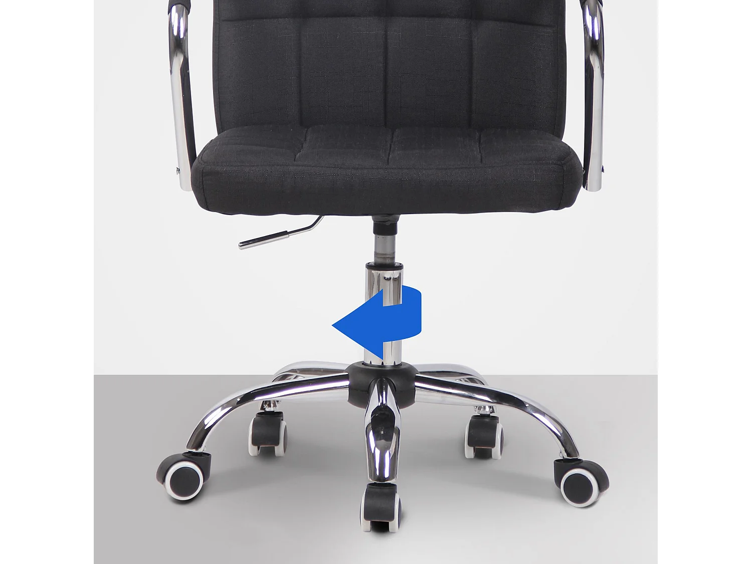 Chaise de bureau - Tissu & Métal chromé - Noir - Terni