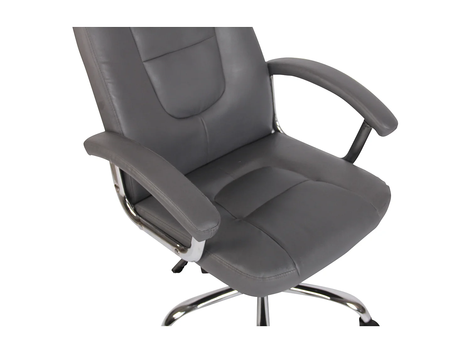 Chaise de bureau - Similicuir & Métal chromé - Gris - Reedville