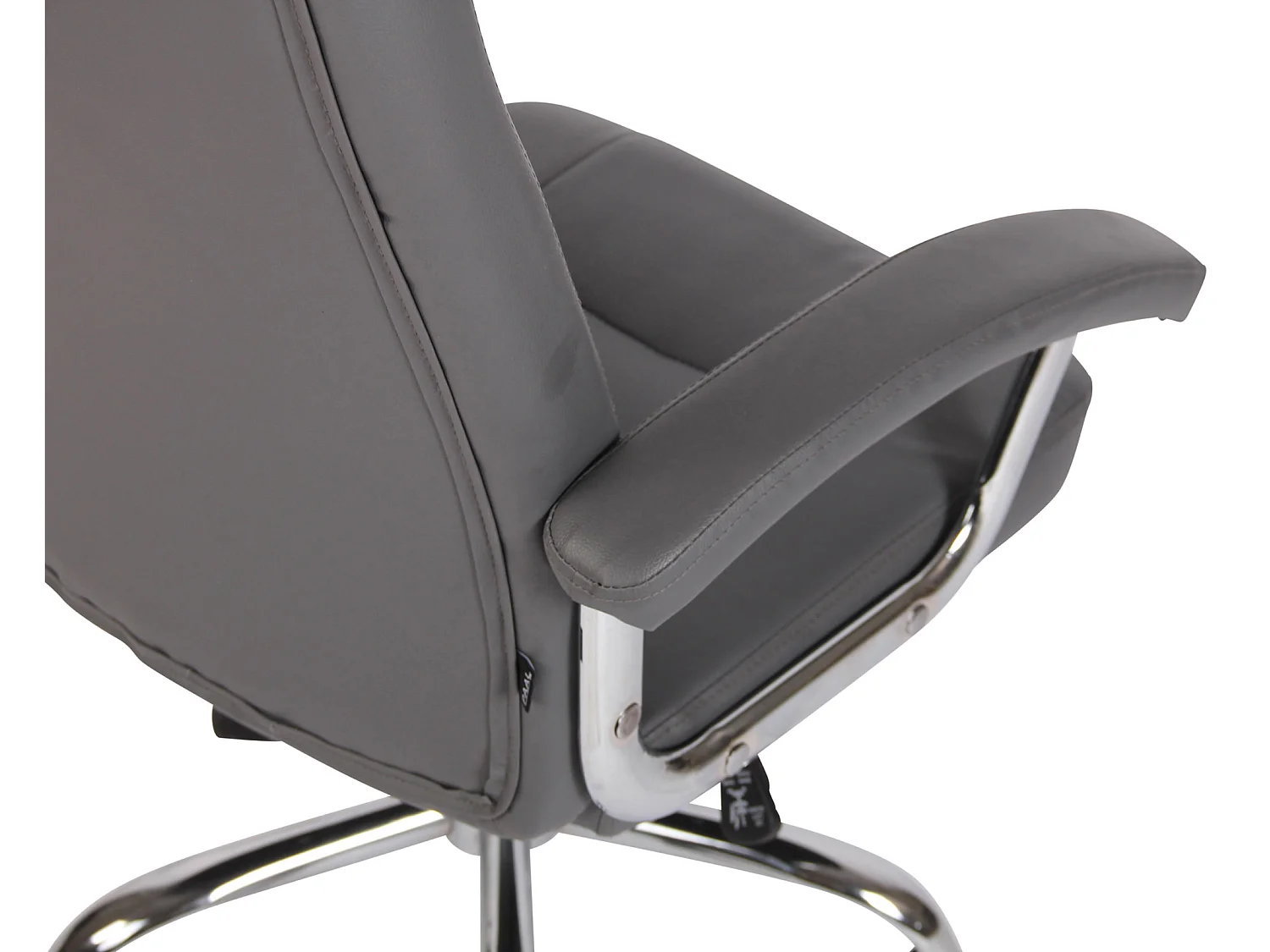 Chaise de bureau - Similicuir & Métal chromé - Gris - Reedville