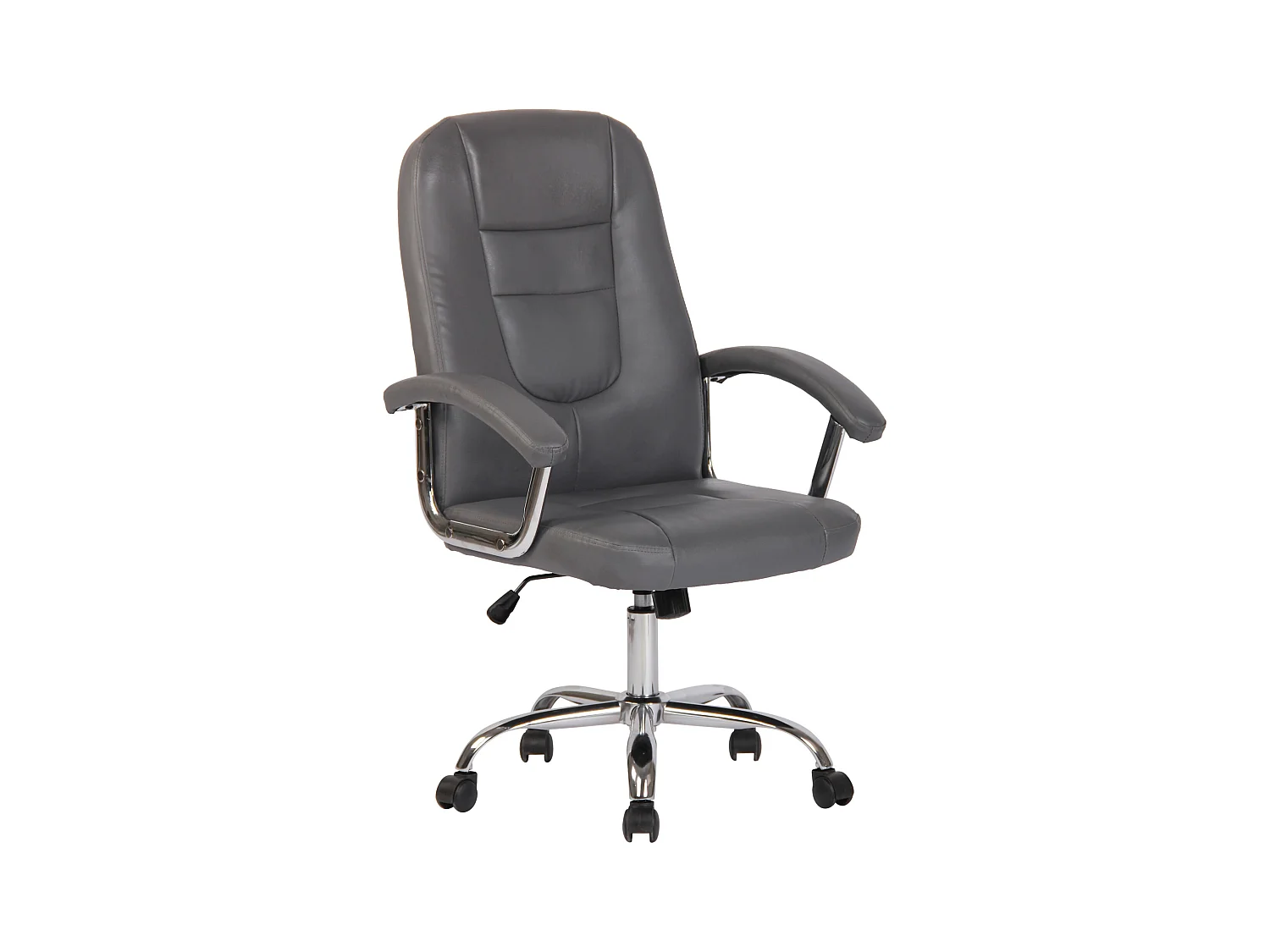 Chaise de bureau - Similicuir & Métal chromé - Gris - Reedville