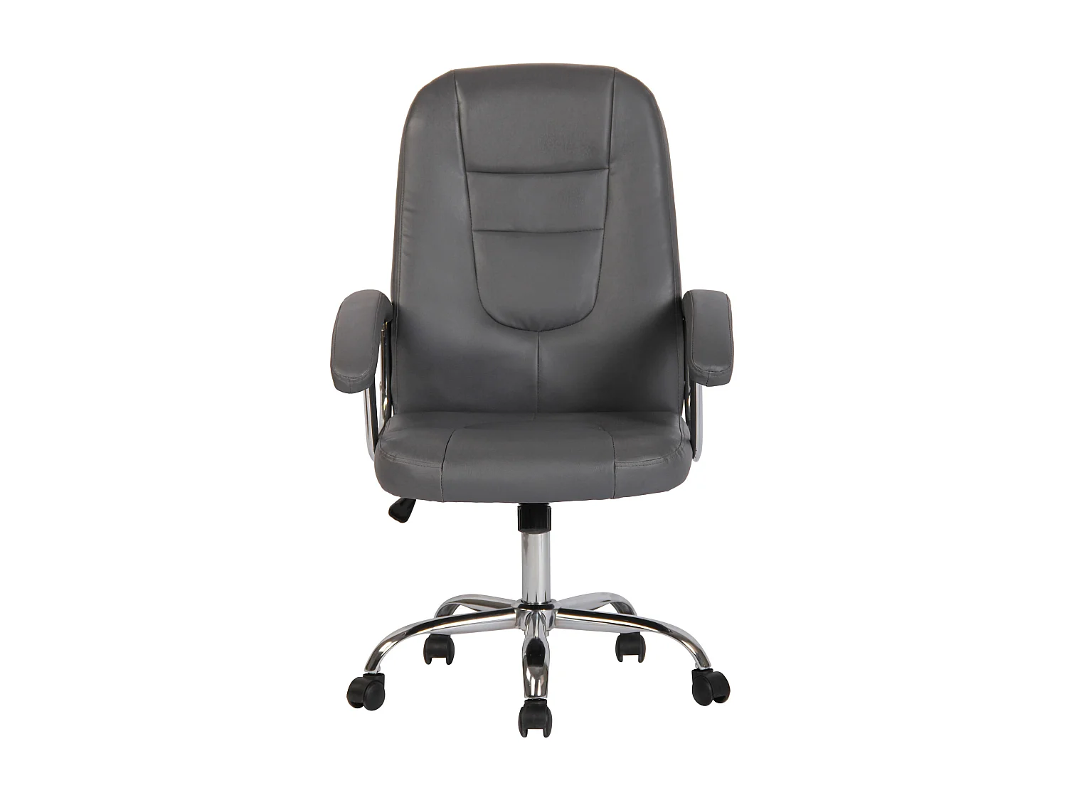 Chaise de bureau - Similicuir & Métal chromé - Gris - Reedville