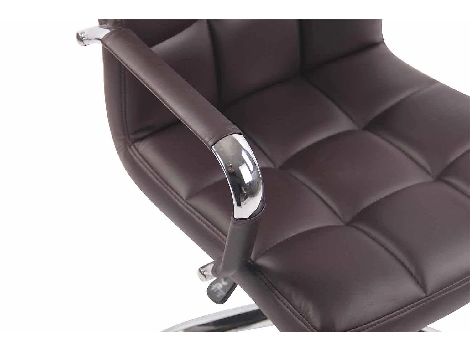 Chaise de bureau - Similicuir & Métal chromé - Marron - Deli