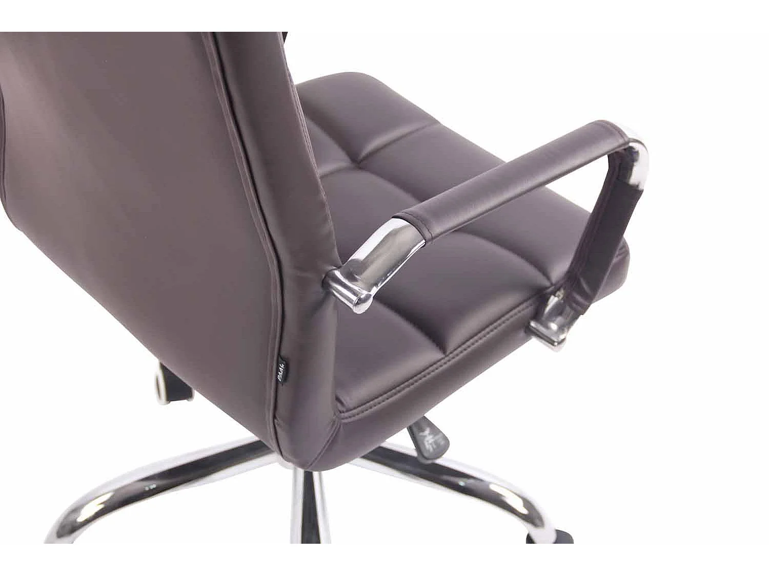 Chaise de bureau - Similicuir & Métal chromé - Marron - Deli