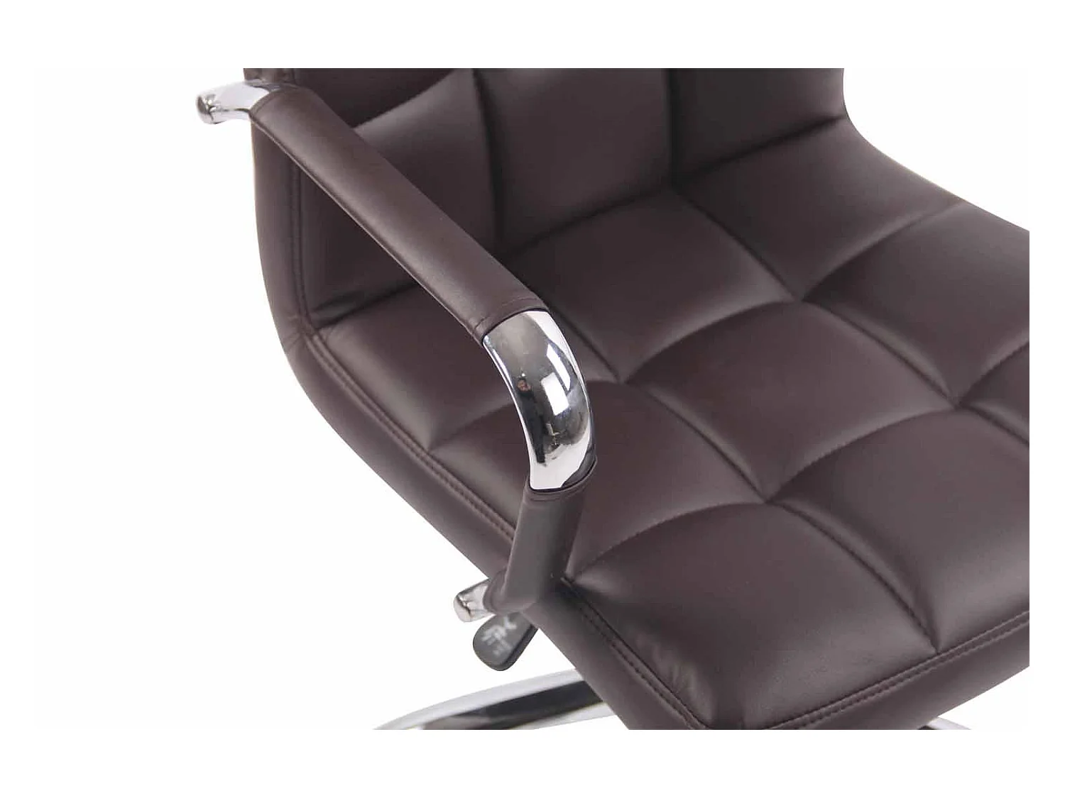 Bureaustoel - Kunstleer & Metaal in chroomoptiek - bruin - Deli