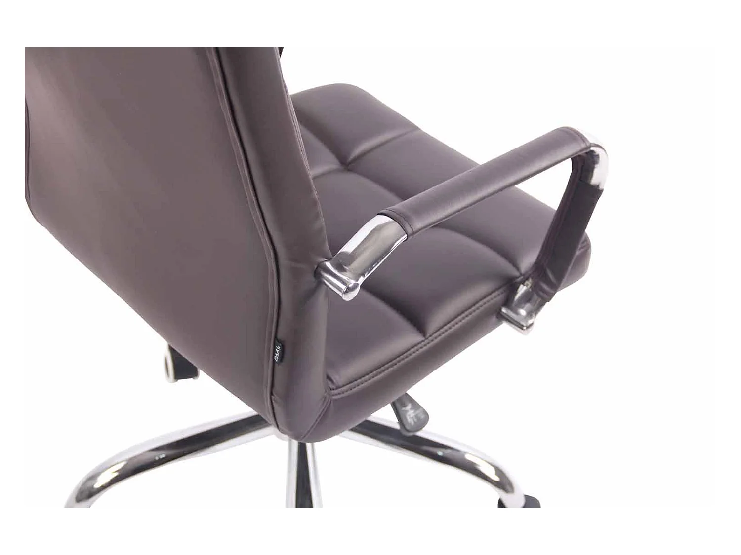 Bureaustoel - Kunstleer & Metaal in chroomoptiek - bruin - Deli