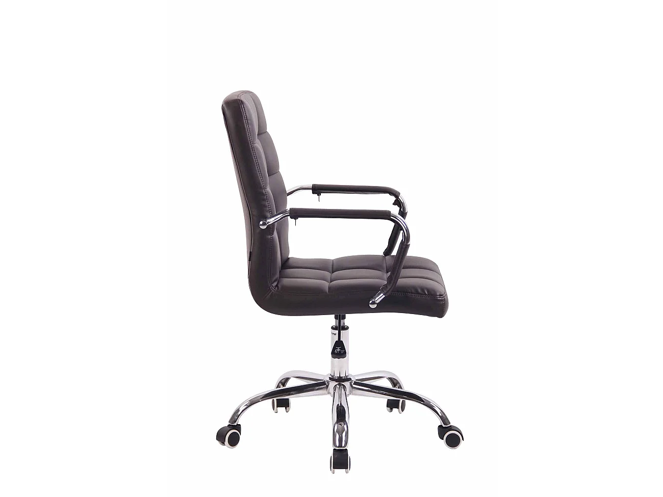 Chaise de bureau - Similicuir & Métal chromé - Marron - Deli