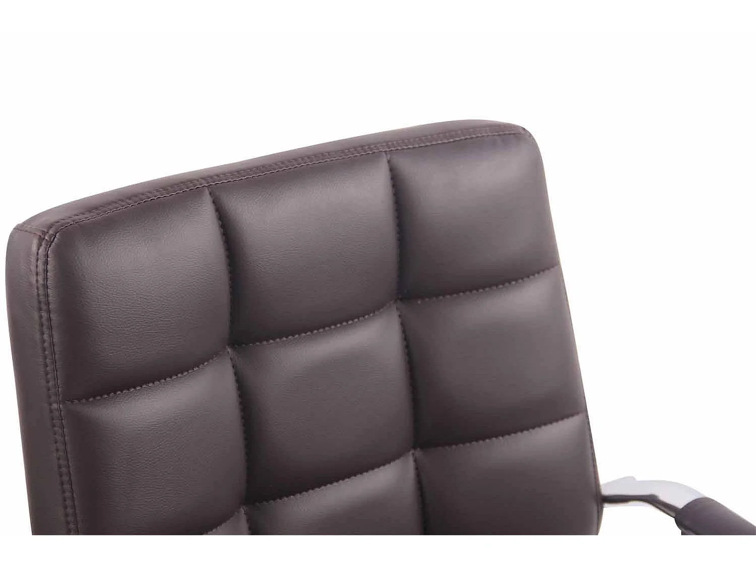 Chaise de bureau - Similicuir & Métal chromé - Marron - Deli