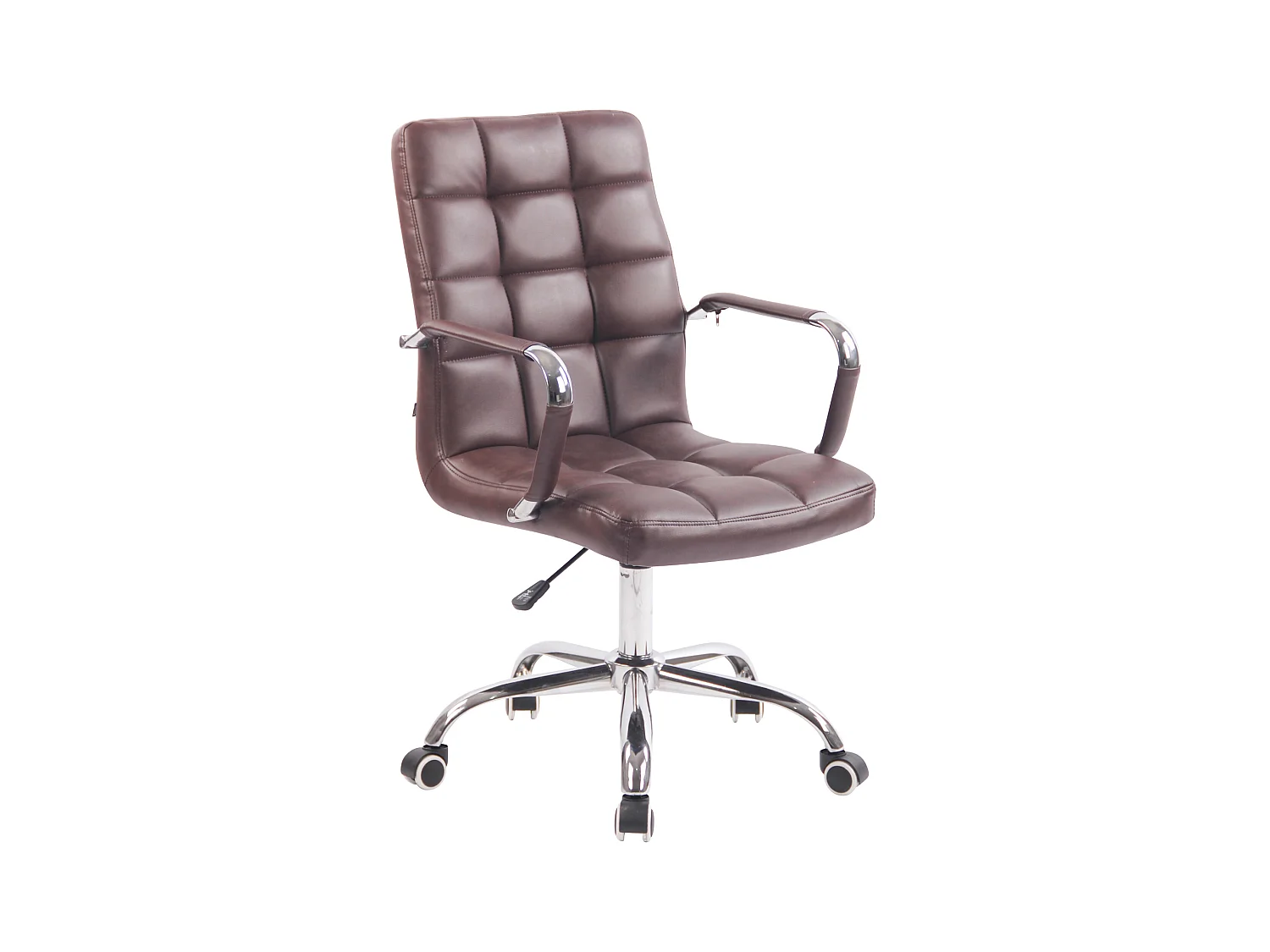 Chaise de bureau - Similicuir & Métal chromé - Bordeaux - Deli