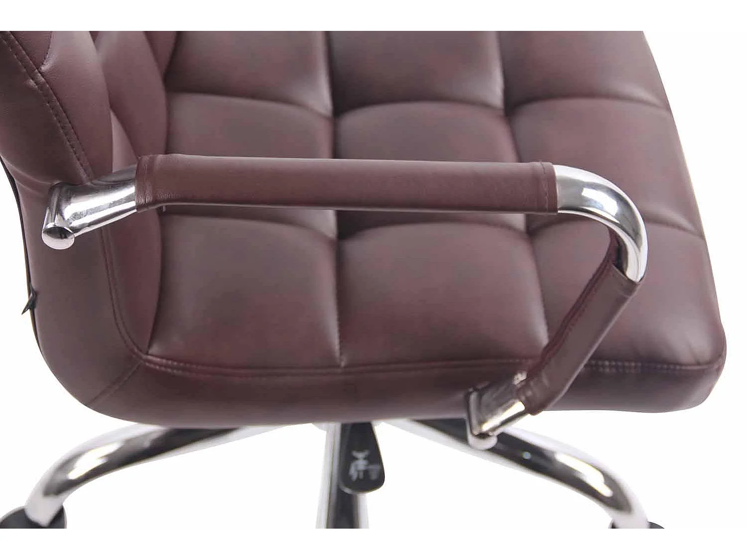 Chaise de bureau - Similicuir & Métal chromé - Bordeaux - Deli