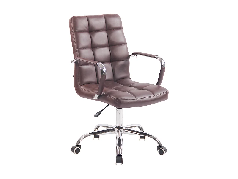 Chaise de bureau - Similicuir & Métal chromé - Bordeaux - Deli