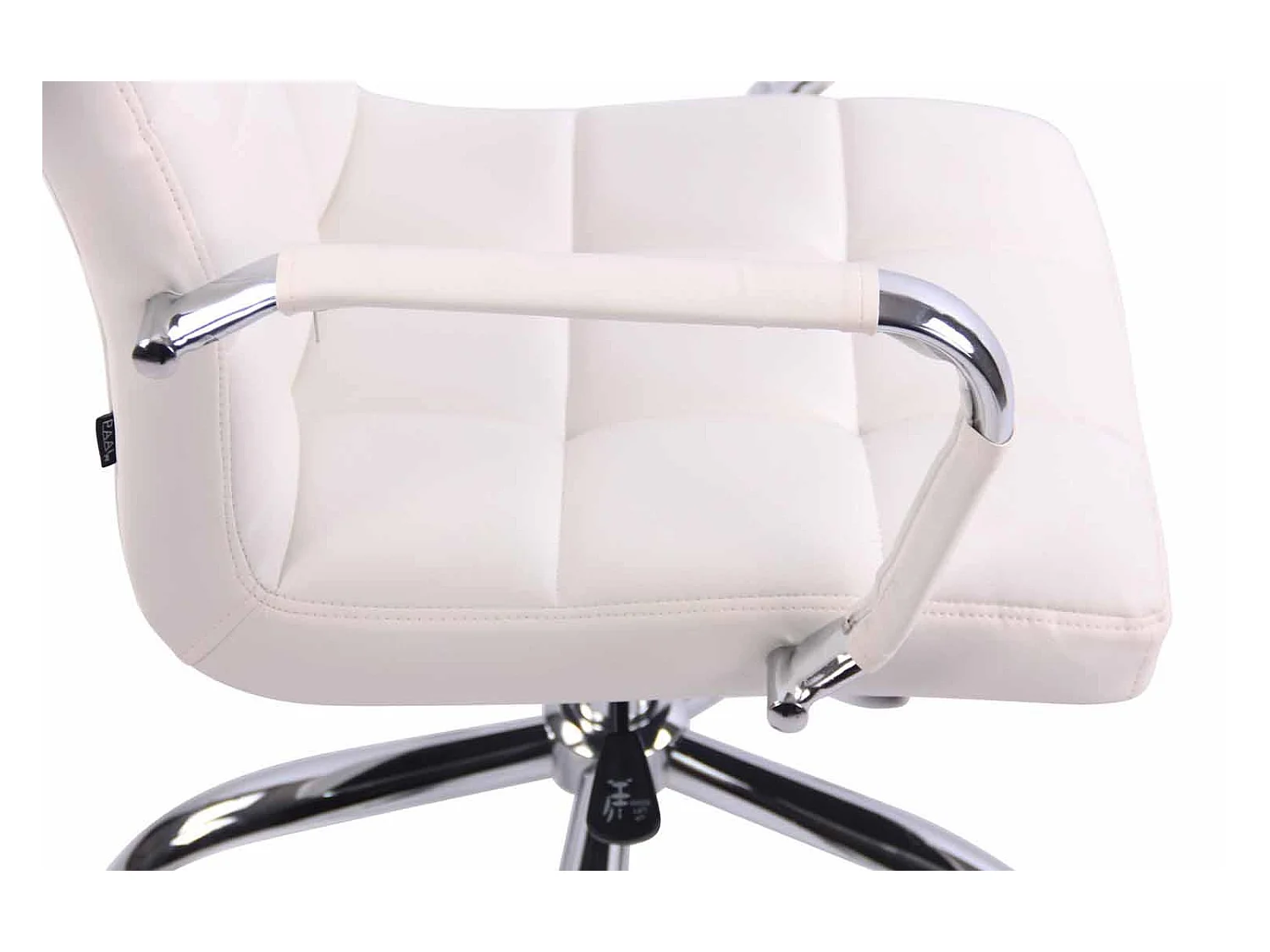 Chaise de bureau - Similicuir & Métal chromé - Blanc - Deli