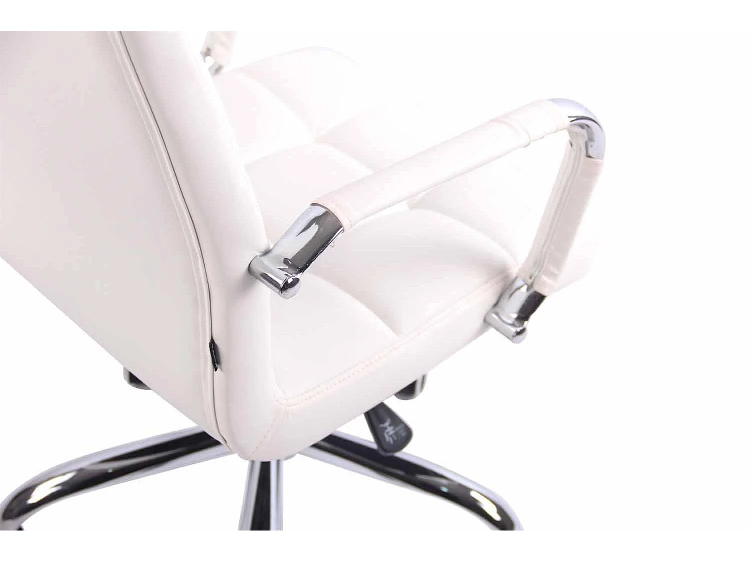 Chaise de bureau - Similicuir & Métal chromé - Blanc - Deli