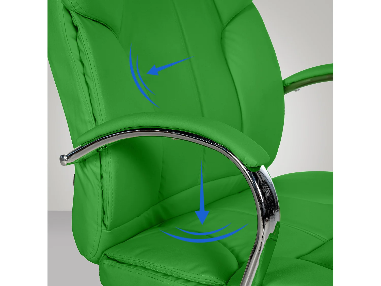 Chaise de bureau - Similicuir & Métal chromé - Vert - XXL Xanthos