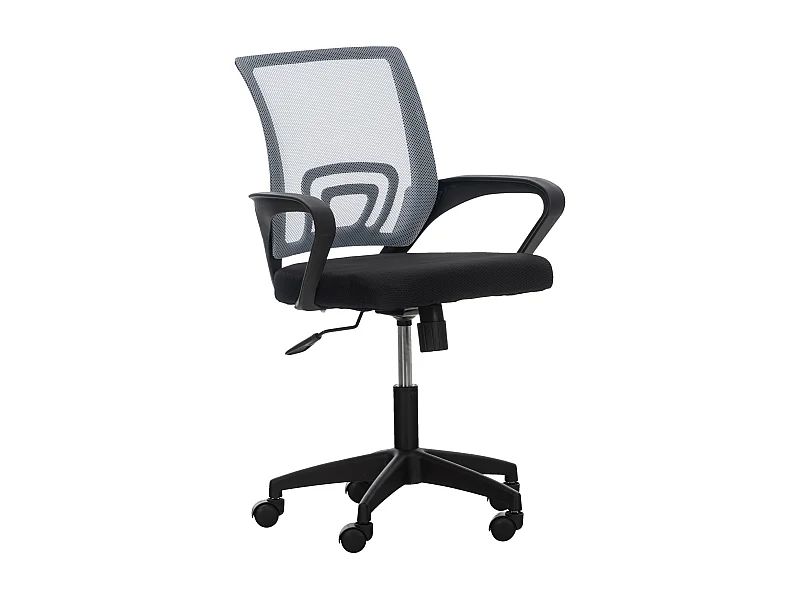 Chaise de bureau - Microfibre & Plastique - Gris - Auburn