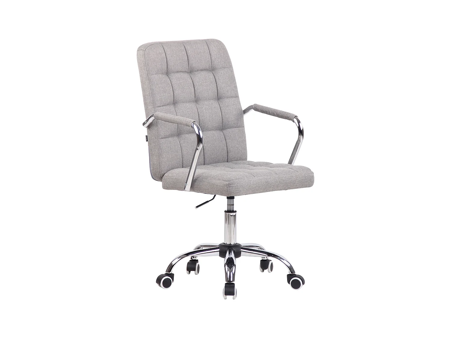 Chaise de bureau - Tissu & Métal chromé - Gris - Terni