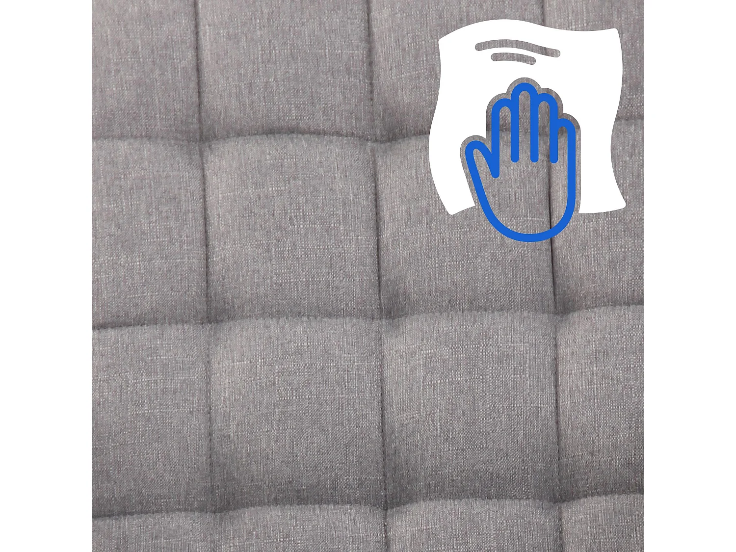 Chaise de bureau - Tissu & Métal chromé - Gris - Terni