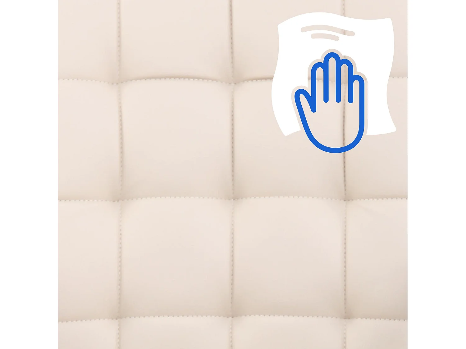 Chaise de bureau - Similicuir & Métal chromé - Crème - Terni