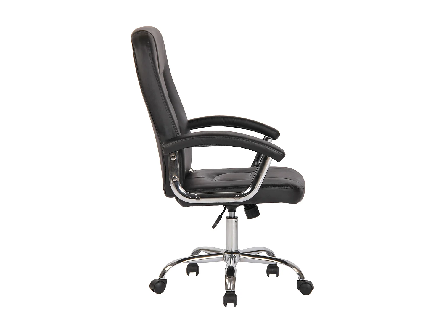 Chaise de bureau - Similicuir & Métal chromé - Noir - Reedville