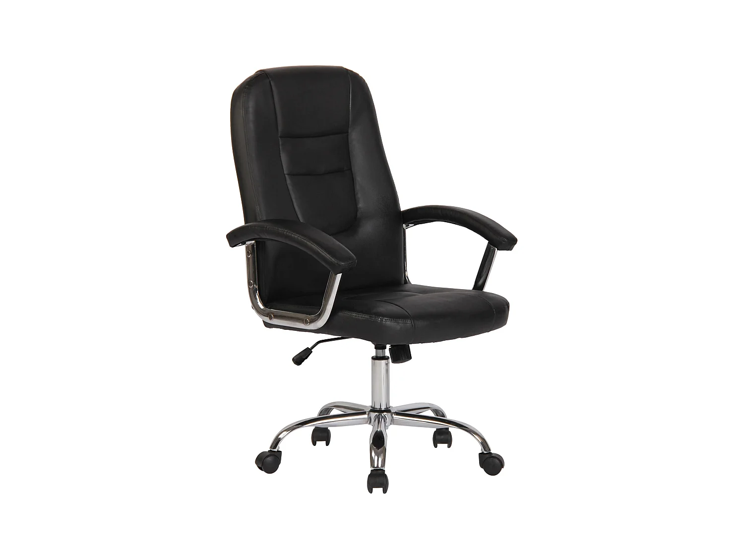 Chaise de bureau - Similicuir & Métal chromé - Noir - Reedville