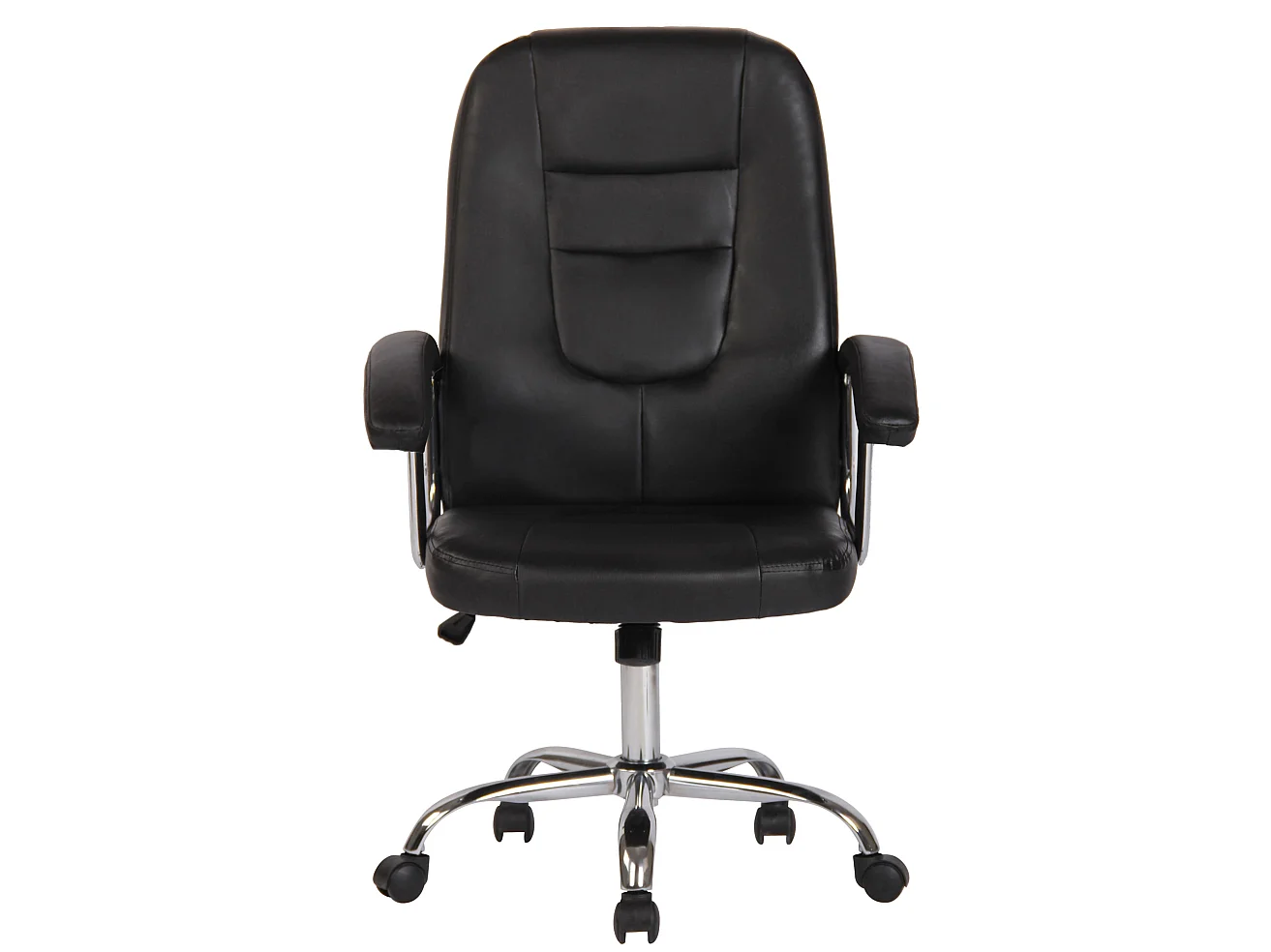 Chaise de bureau - Similicuir & Métal chromé - Noir - Reedville