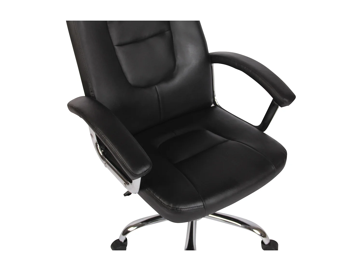 Chaise de bureau - Similicuir & Métal chromé - Noir - Reedville