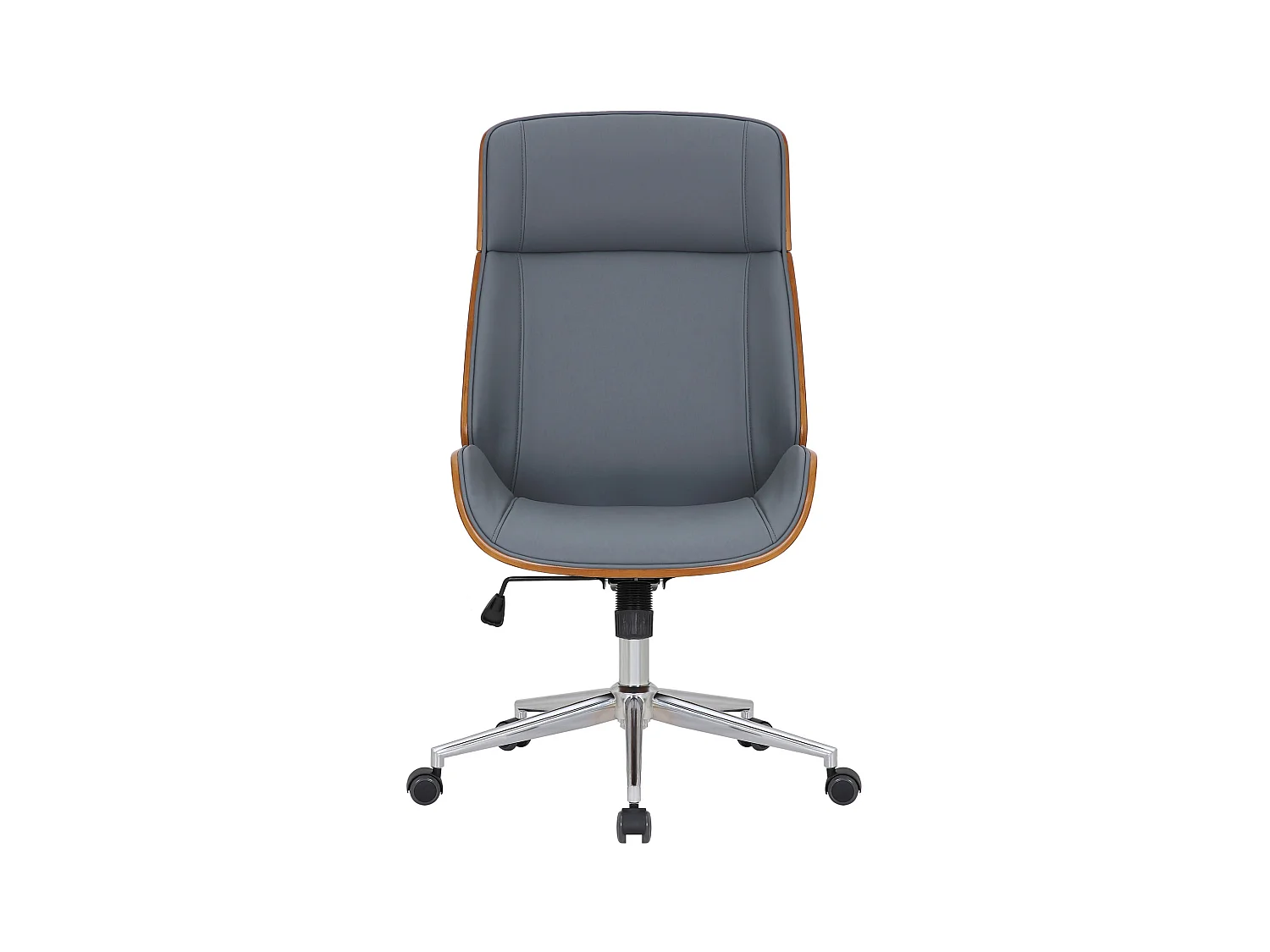 Chaise de bureau - Similicuir & Noir - Noyer / Gris - Varel