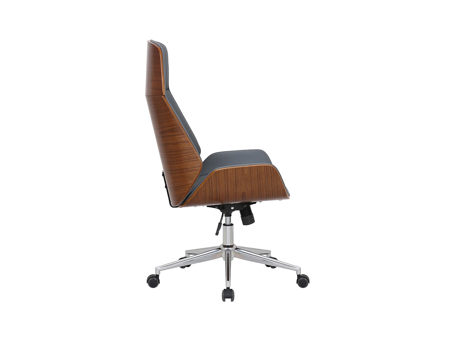 Chaise de bureau - Similicuir & Noir - Noyer / Gris - Varel