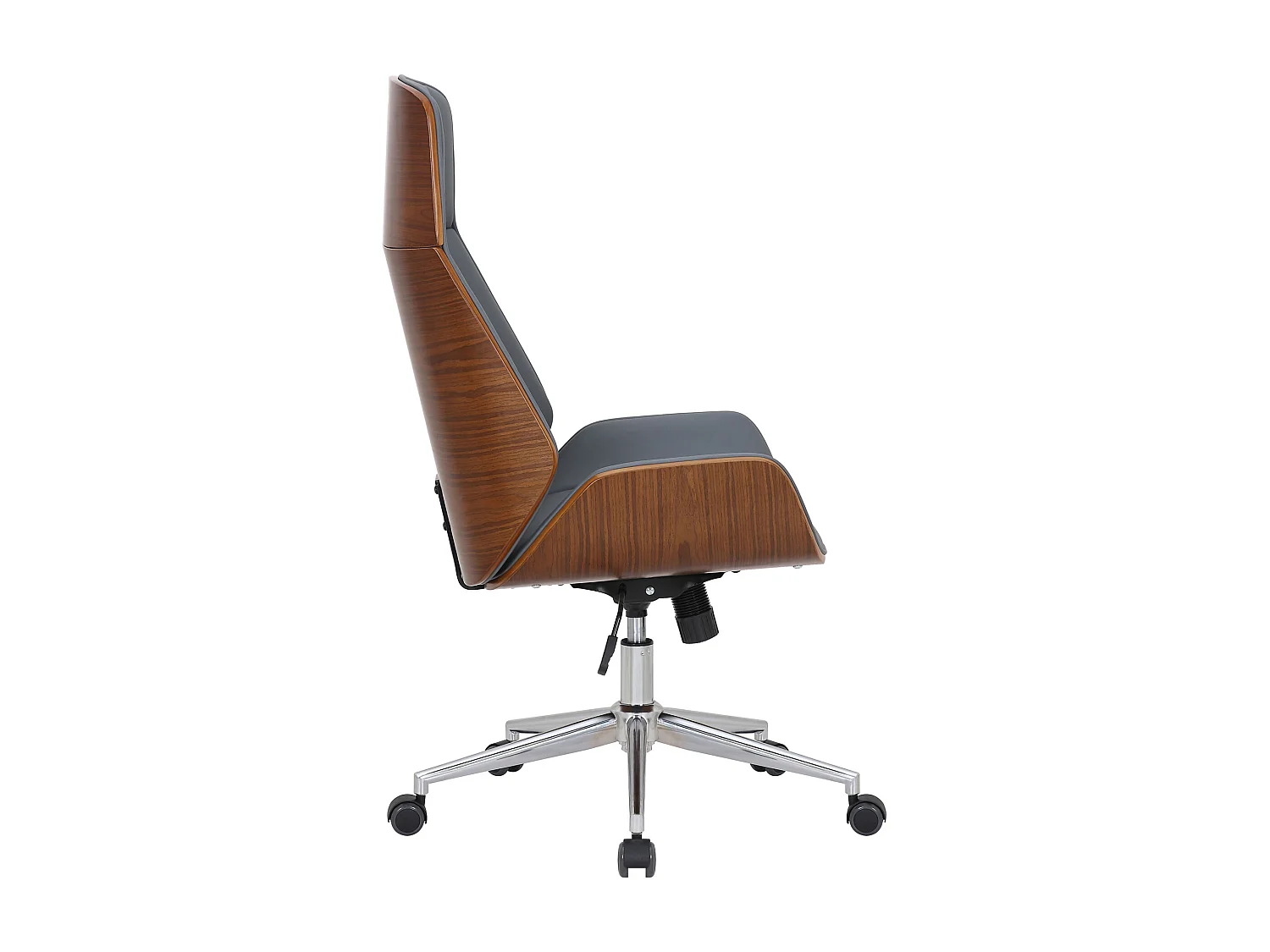 Chaise de bureau - Similicuir - Noyer / Gris - Varel