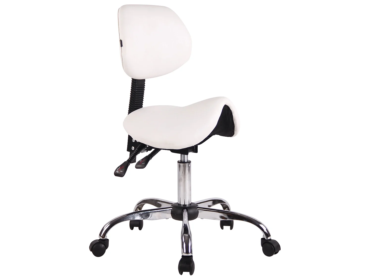 Tabouret de bureau - Similicuir & Noir - Blanc - Stuttgart