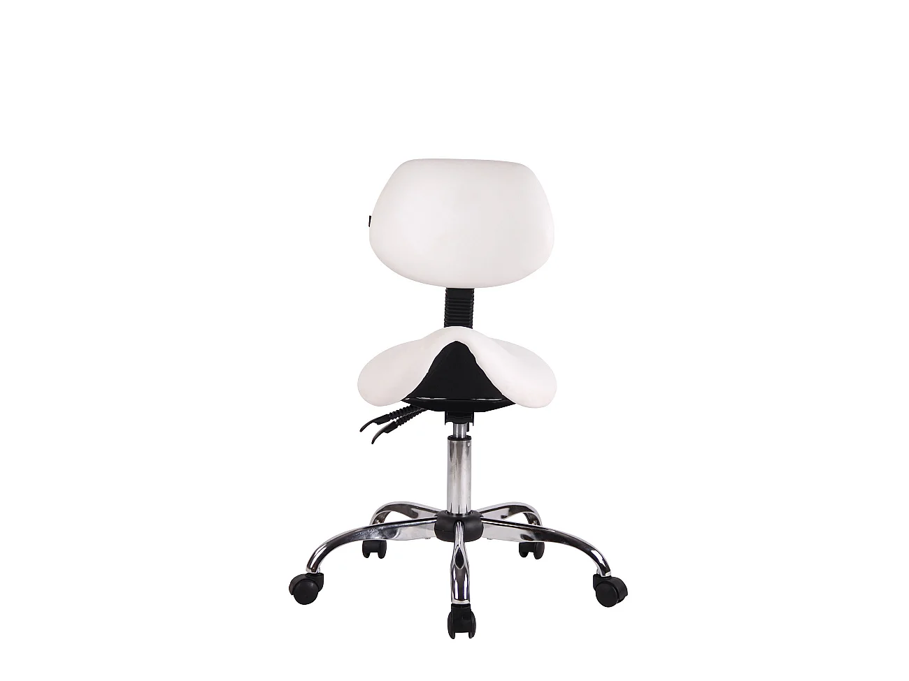Tabouret de bureau - Similicuir & Noir - Blanc - Stuttgart