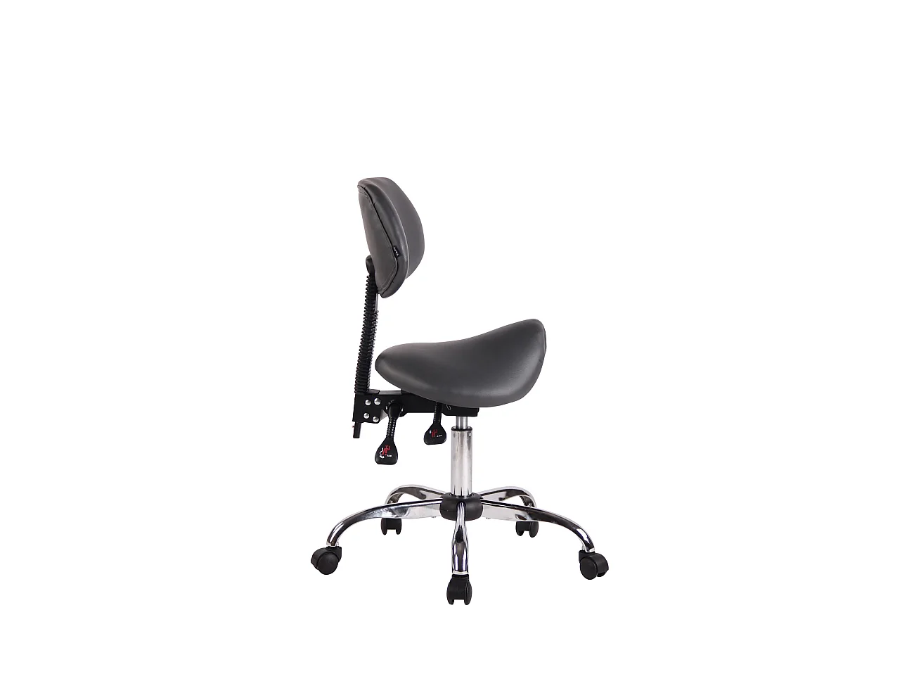 Bürohocker - Kunstleder & Metall in Chromoptik - grau - Stuttgart