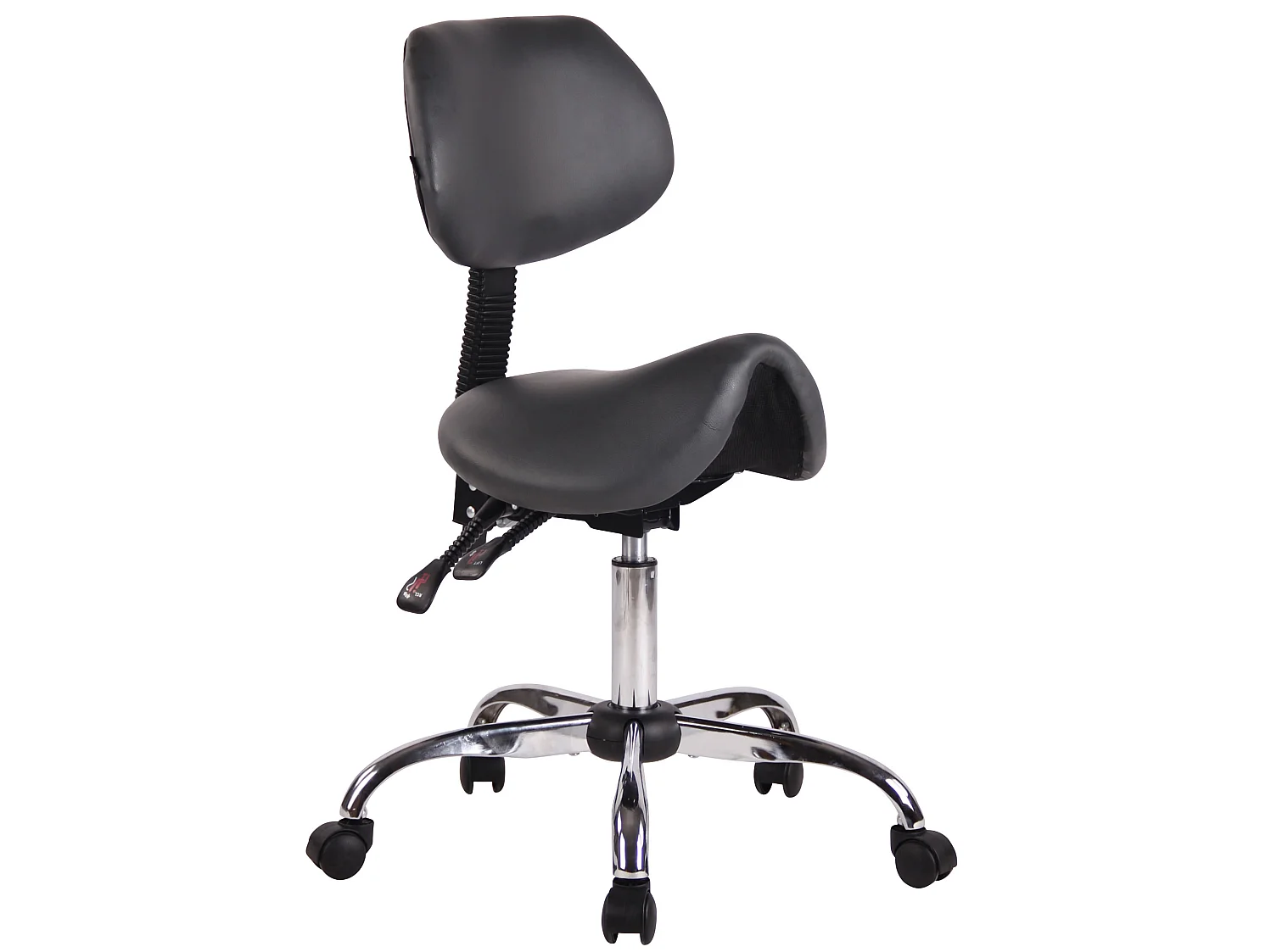 Tabouret de bureau - Similicuir & Métal chromé - Gris - Stuttgart