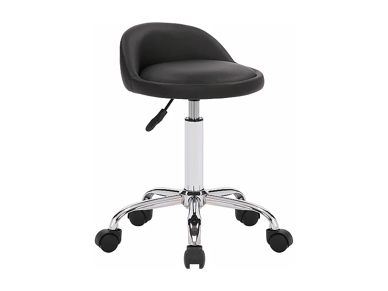 Tabouret de bureau - Similicuir & Nature - Noir - Teramo