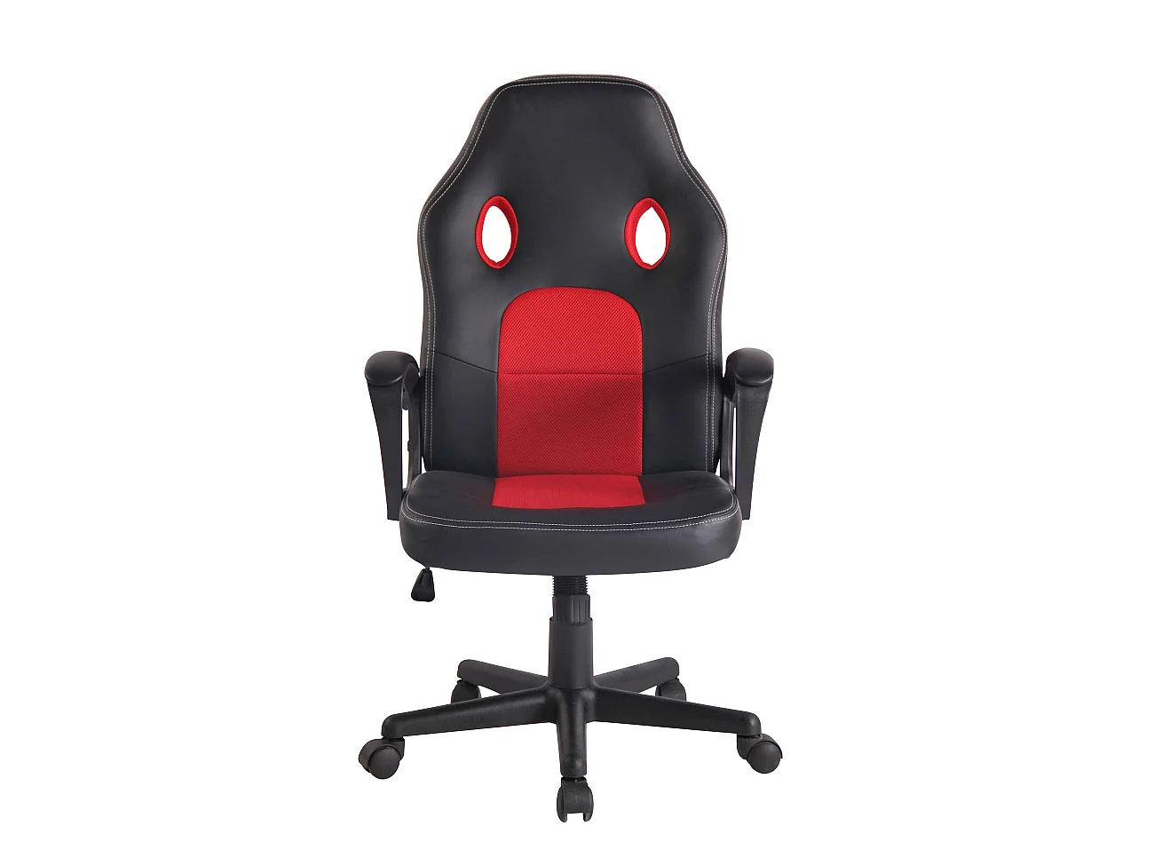 Chaise de bureau - Similicuir & Plastique - Noir / Rouge - Elbing