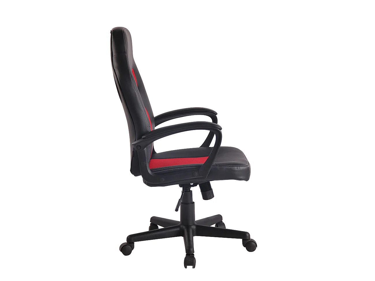 Chaise de bureau - Similicuir & Plastique - Noir / Rouge - Elbing