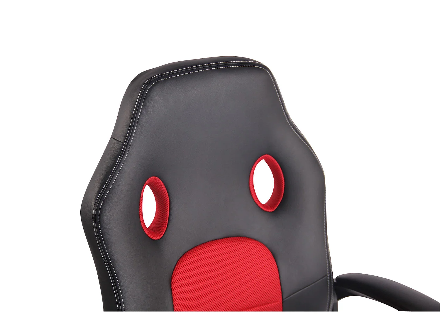 Chaise de bureau - Similicuir & Plastique - Noir / Rouge - Elbing