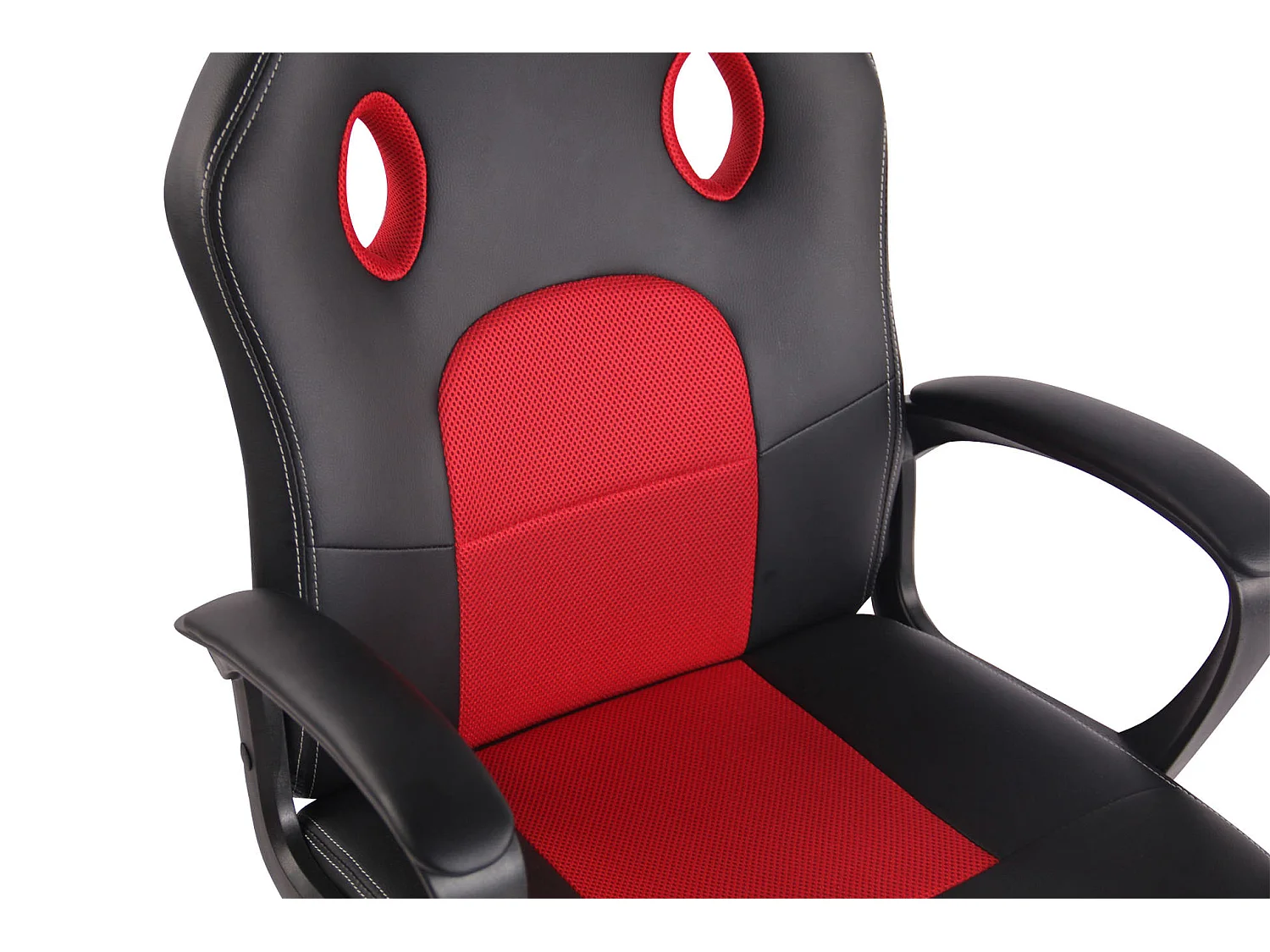 Chaise de bureau - Similicuir & Plastique - Noir / Rouge - Elbing