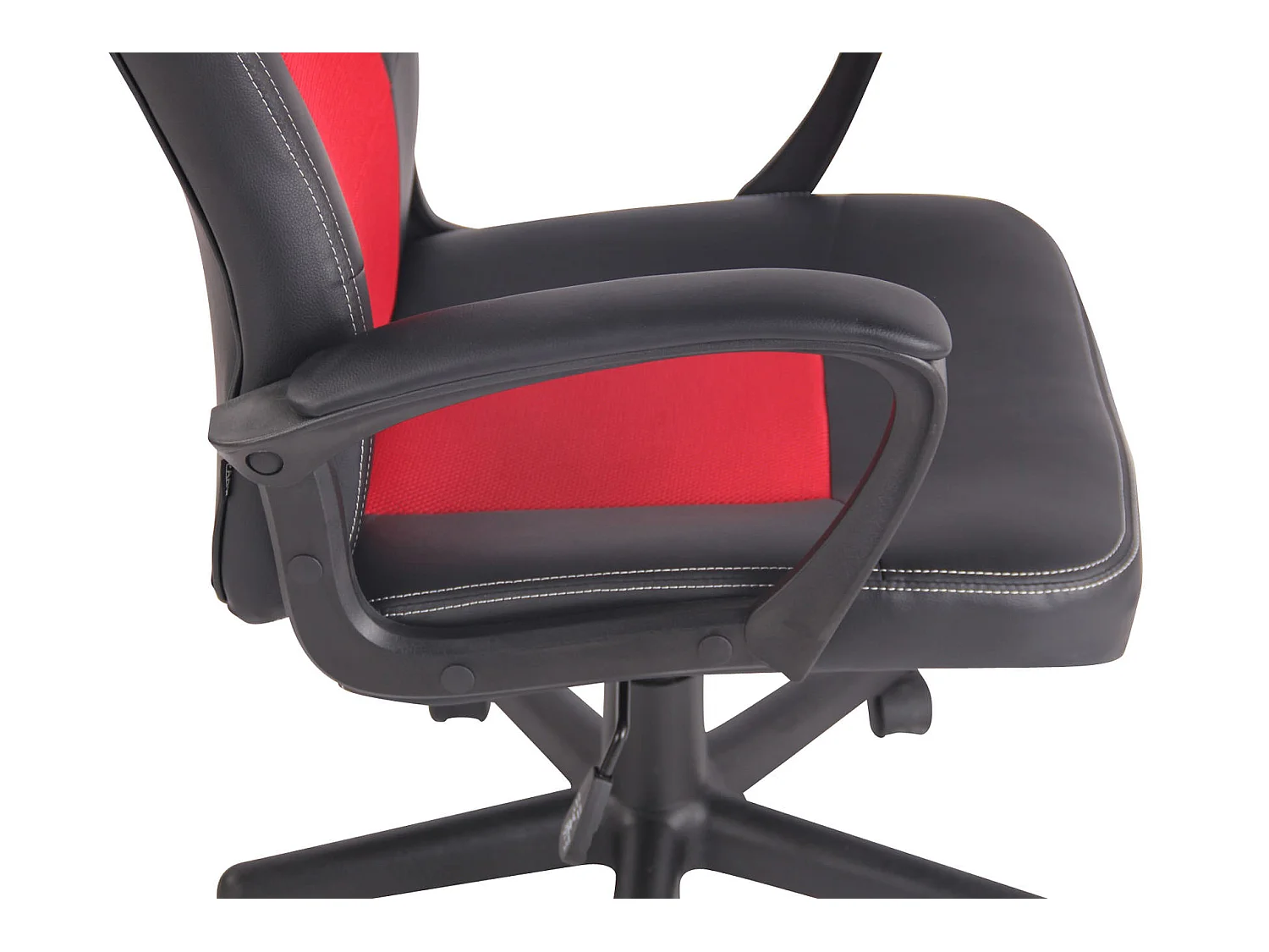 Chaise de bureau - Similicuir & Plastique - Noir / Rouge - Elbing