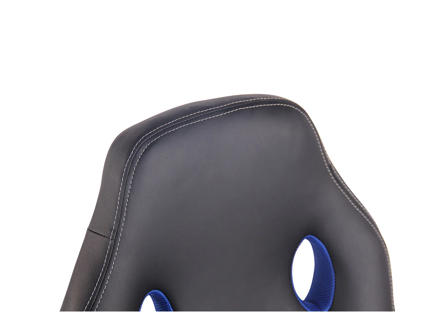 Chaise de bureau - Similicuir & Chrome - Noir / Bleu - Elbing