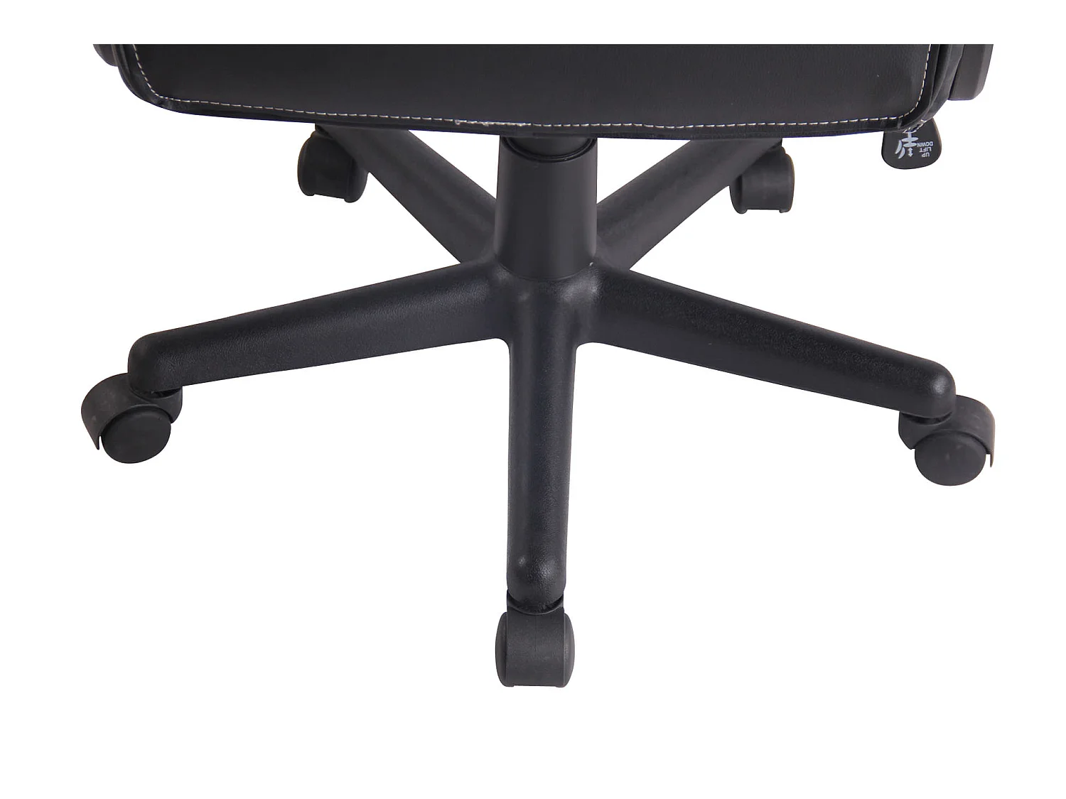 Chaise de bureau - Similicuir & Chrome - Noir / Bleu - Elbing