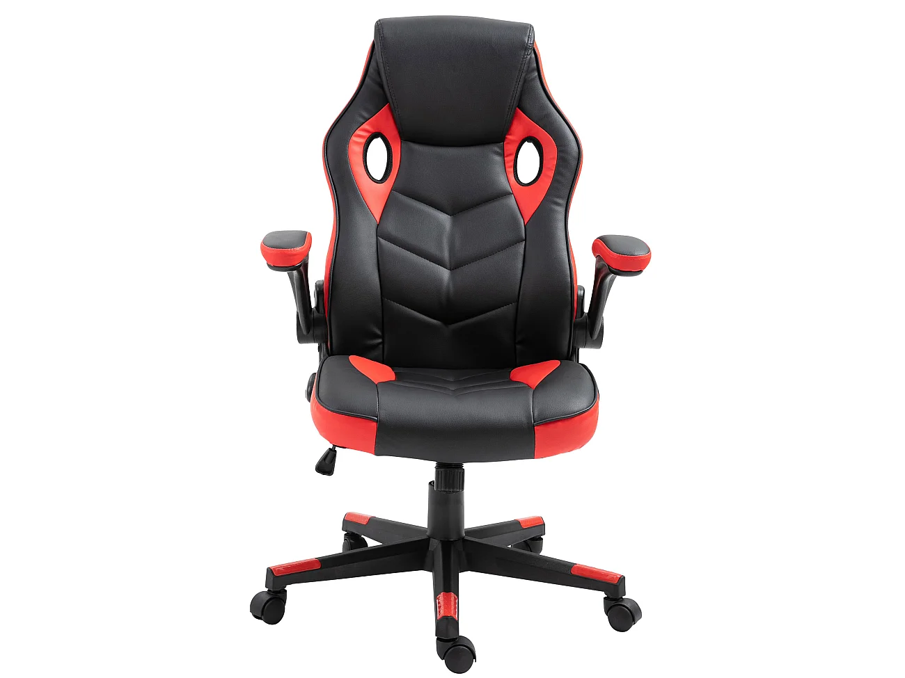 Chaise de bureau - Similicuir & Plastique - Noir / Rouge - Omis