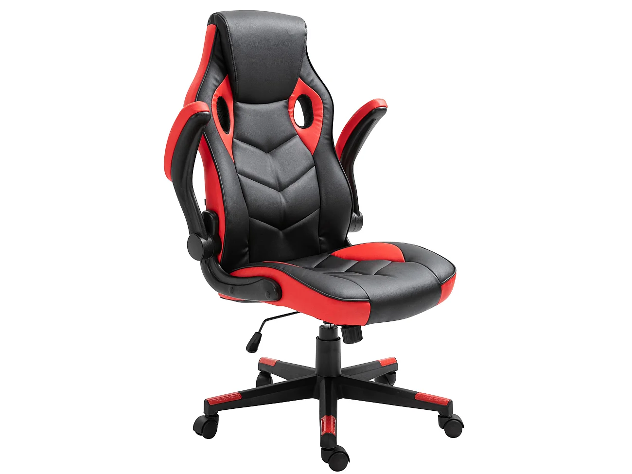 Chaise de bureau - Similicuir & Plastique - Noir / Rouge - Omis