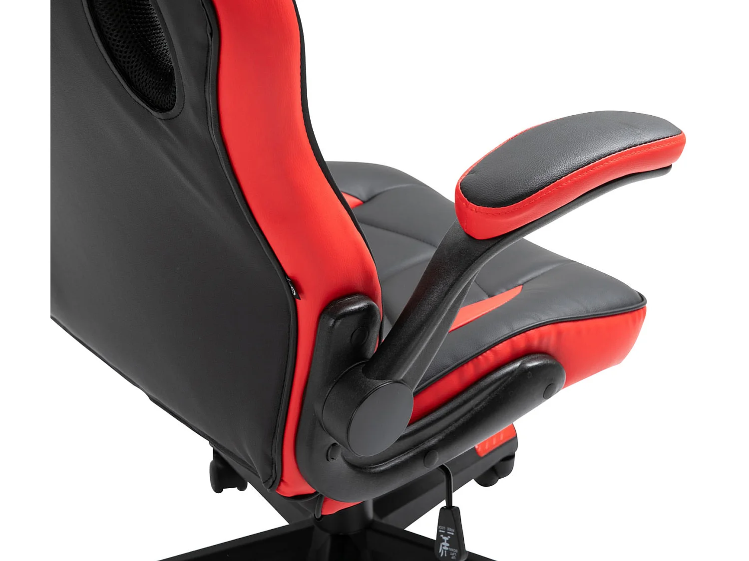 Chaise de bureau - Similicuir & Plastique - Noir / Rouge - Omis