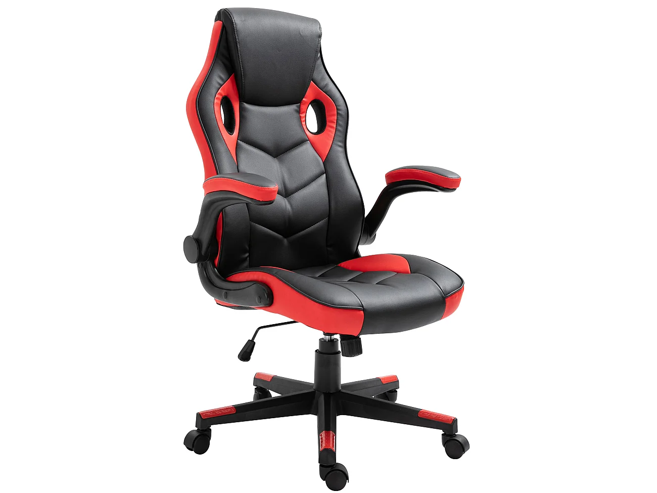 Chaise de bureau - Similicuir & Plastique - Noir / Rouge - Omis