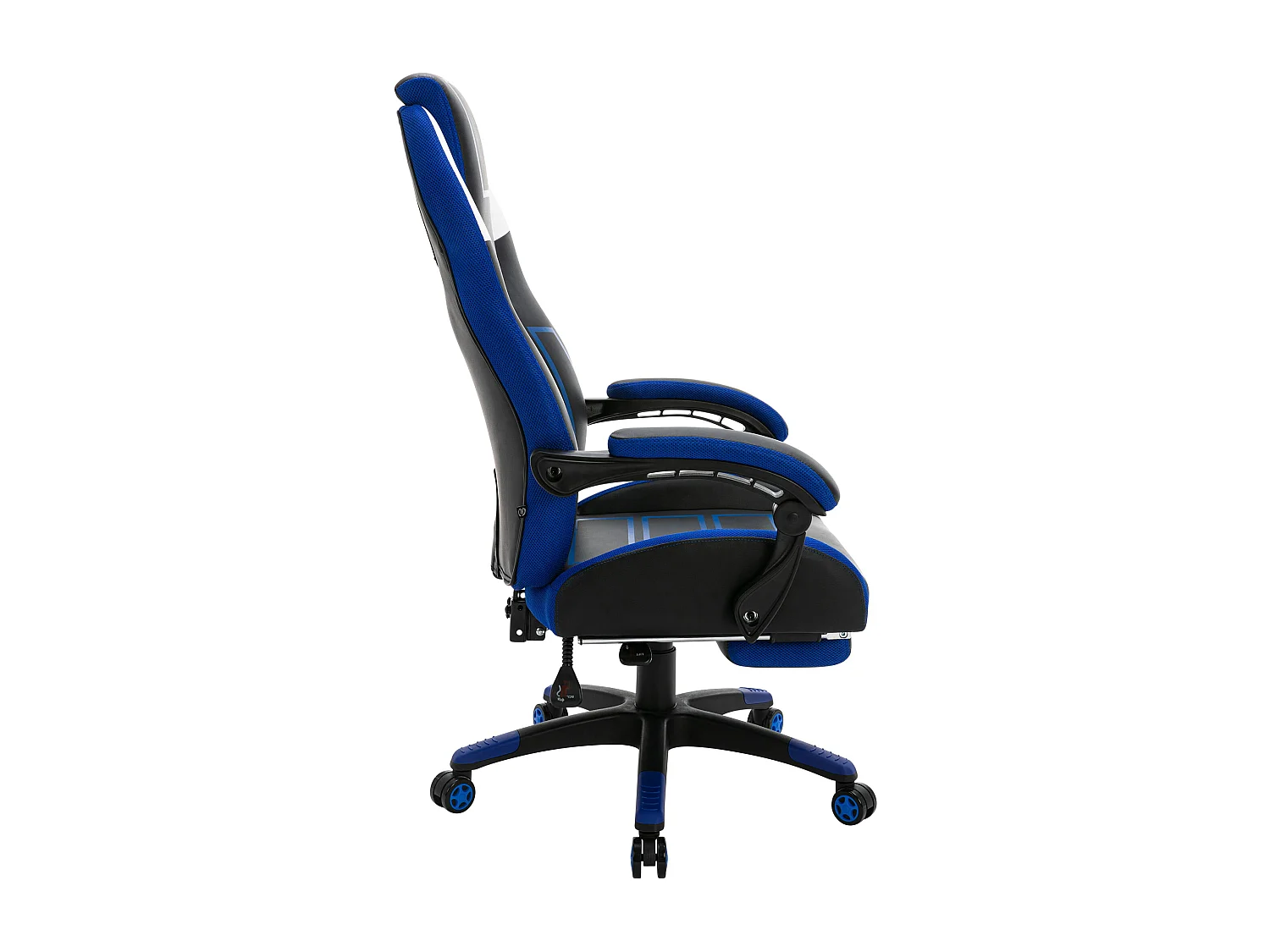 Chaise de bureau - Similicuir & Plastique - Noir / Bleu - Clovis