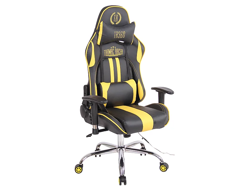 Chaise de bureau - Similicuir - Noir / Jaune - Limit XM